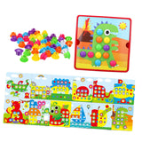 Maxbell Mosaic Pegboard Educational Toys with Pegs for 2 3 4 Year Olds Kids Toddlers Style D