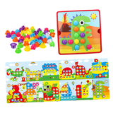 Maxbell Mosaic Pegboard Educational Toys with Pegs for 2 3 4 Year Olds Kids Toddlers Style D