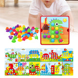 Maxbell Mosaic Pegboard Educational Toys with Pegs for 2 3 4 Year Olds Kids Toddlers Style D