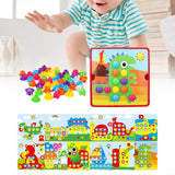 Maxbell Mosaic Pegboard Educational Toys with Pegs for 2 3 4 Year Olds Kids Toddlers Style D