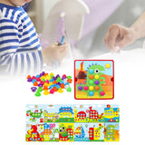 Maxbell Mosaic Pegboard Educational Toys with Pegs for 2 3 4 Year Olds Kids Toddlers Style D