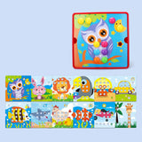 Maxbell Mosaic Pegboard Educational Toys with Pegs for 2 3 4 Year Olds Kids Toddlers Style E