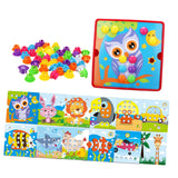 Maxbell Mosaic Pegboard Educational Toys with Pegs for 2 3 4 Year Olds Kids Toddlers Style E