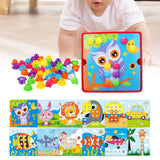 Maxbell Mosaic Pegboard Educational Toys with Pegs for 2 3 4 Year Olds Kids Toddlers Style E