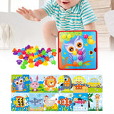 Maxbell Mosaic Pegboard Educational Toys with Pegs for 2 3 4 Year Olds Kids Toddlers Style E
