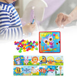 Maxbell Mosaic Pegboard Educational Toys with Pegs for 2 3 4 Year Olds Kids Toddlers Style E