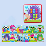 Maxbell Mosaic Pegboard Educational Toys with Pegs for 2 3 4 Year Olds Kids Toddlers Style F