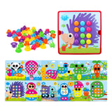 Maxbell Mosaic Pegboard Educational Toys with Pegs for 2 3 4 Year Olds Kids Toddlers Style F