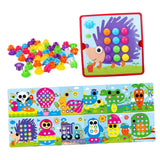 Maxbell Mosaic Pegboard Educational Toys with Pegs for 2 3 4 Year Olds Kids Toddlers Style F