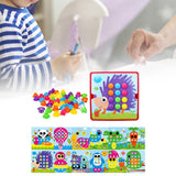 Maxbell Mosaic Pegboard Educational Toys with Pegs for 2 3 4 Year Olds Kids Toddlers Style F