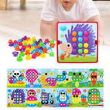 Maxbell Mosaic Pegboard Educational Toys with Pegs for 2 3 4 Year Olds Kids Toddlers Style F