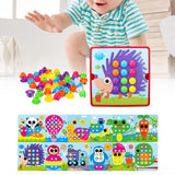 Maxbell Mosaic Pegboard Educational Toys with Pegs for 2 3 4 Year Olds Kids Toddlers Style F
