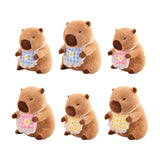 Maxbell Wearing Bib Capybara Plush Toy Sofa Car Living Room Home Decoration for Kids 30cm Blue