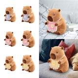 Maxbell Wearing Bib Capybara Plush Toy Sofa Car Living Room Home Decoration for Kids 30cm Blue