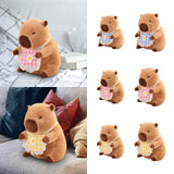 Maxbell Wearing Bib Capybara Plush Toy Sofa Car Living Room Home Decoration for Kids 30cm Blue