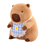Maxbell Wearing Bib Capybara Plush Toy Sofa Car Living Room Home Decoration for Kids 30cm Blue