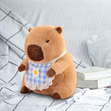Maxbell Wearing Bib Capybara Plush Toy Sofa Car Living Room Home Decoration for Kids 30cm Blue