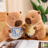 Maxbell Wearing Bib Capybara Plush Toy Sofa Car Living Room Home Decoration for Kids 40cm Blue