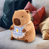 Maxbell Wearing Bib Capybara Plush Toy Sofa Car Living Room Home Decoration for Kids 40cm Blue