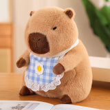 Maxbell Wearing Bib Capybara Plush Toy Sofa Car Living Room Home Decoration for Kids 40cm Blue