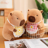 Maxbell Wearing Bib Capybara Plush Toy Sofa Car Living Room Home Decoration for Kids 30cm Pink