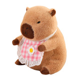 Maxbell Wearing Bib Capybara Plush Toy Sofa Car Living Room Home Decoration for Kids 30cm Pink