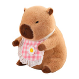 Maxbell Wearing Bib Capybara Plush Toy Sofa Car Living Room Home Decoration for Kids 30cm Pink