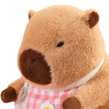 Maxbell Wearing Bib Capybara Plush Toy Sofa Car Living Room Home Decoration for Kids 30cm Pink