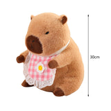 Maxbell Wearing Bib Capybara Plush Toy Sofa Car Living Room Home Decoration for Kids 30cm Pink