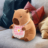 Maxbell Wearing Bib Capybara Plush Toy Sofa Car Living Room Home Decoration for Kids 40cm Pink
