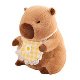 Maxbell Wearing Bib Capybara Plush Toy Sofa Car Living Room Home Decoration for Kids 30cm Yellow