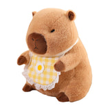 Maxbell Wearing Bib Capybara Plush Toy Sofa Car Living Room Home Decoration for Kids 30cm Yellow