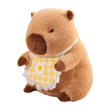 Maxbell Wearing Bib Capybara Plush Toy Sofa Car Living Room Home Decoration for Kids 40cm Yellow