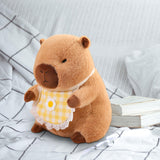 Maxbell Wearing Bib Capybara Plush Toy Sofa Car Living Room Home Decoration for Kids 40cm Yellow