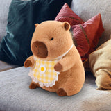 Maxbell Wearing Bib Capybara Plush Toy Sofa Car Living Room Home Decoration for Kids 40cm Yellow