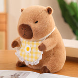 Maxbell Wearing Bib Capybara Plush Toy Sofa Car Living Room Home Decoration for Kids 40cm Yellow