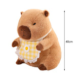 Maxbell Wearing Bib Capybara Plush Toy Sofa Car Living Room Home Decoration for Kids 40cm Yellow