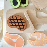 Maxbell Pretend Play Accessory with Tray Wooden Pretend Play Sets Birthday Gift