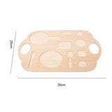 Maxbell Pretend Play Accessory with Tray Wooden Pretend Play Sets Birthday Gift