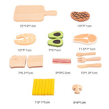 Maxbell Pretend Play Accessory with Tray Wooden Pretend Play Sets Birthday Gift