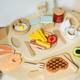 Maxbell Pretend Play Accessory with Tray Wooden Pretend Play Sets Birthday Gift