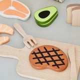 Maxbell Pretend Play Accessory with Tray Wooden Pretend Play Sets Birthday Gift