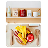 Maxbell Pretend Play Accessory with Tray Wooden Pretend Play Sets Birthday Gift