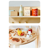 Maxbell Pretend Play Accessory with Tray Wooden Pretend Play Sets Birthday Gift