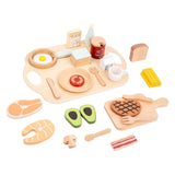 Maxbell Pretend Play Accessory with Tray Wooden Pretend Play Sets Birthday Gift