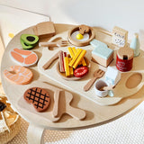Maxbell Pretend Play Accessory with Tray Wooden Pretend Play Sets Birthday Gift