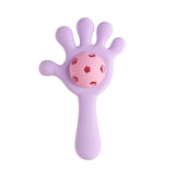 Maxbell Baby Teething Hand Rattle Activity Toy for Newborn Easy Grip Montessori Toys Pink