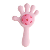 Maxbell Baby Teething Hand Rattle Activity Toy for Newborn Easy Grip Montessori Toys Pink