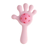 Maxbell Baby Teething Hand Rattle Activity Toy for Newborn Easy Grip Montessori Toys Pink
