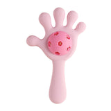 Maxbell Baby Teething Hand Rattle Activity Toy for Newborn Easy Grip Montessori Toys Pink